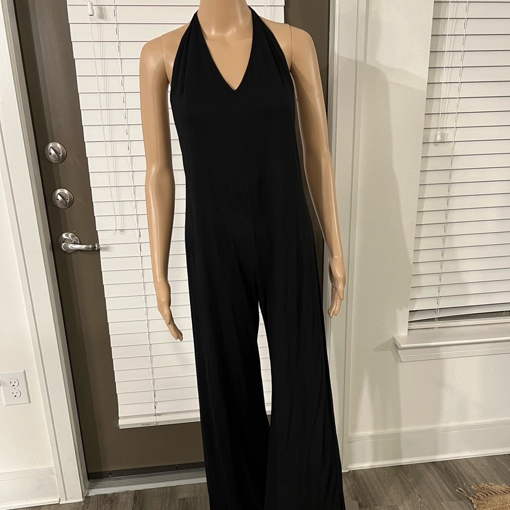 Halter Neck Wide Leg Jersey Jumpsuit NWT